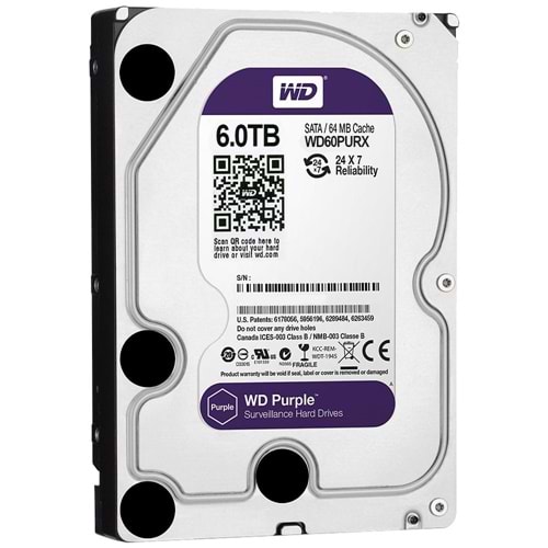 HDD 6 TB 3.5 WD INTELLIPOWER SATA 64MB PURPLE WD60